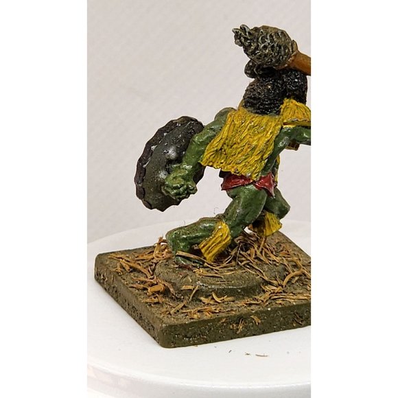 Vintage Orc Rare Stone Made Ogre Warrior With Spider Embossed Shield And Weapon - Picture 13 of 16